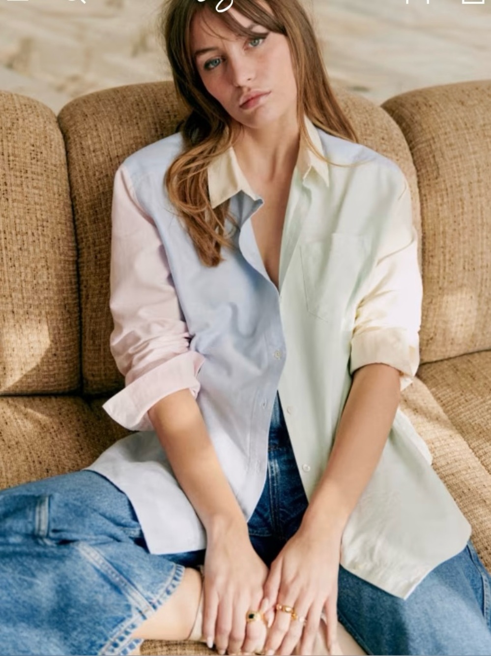 Sezane pastel coloured Max shirt. Size 36
